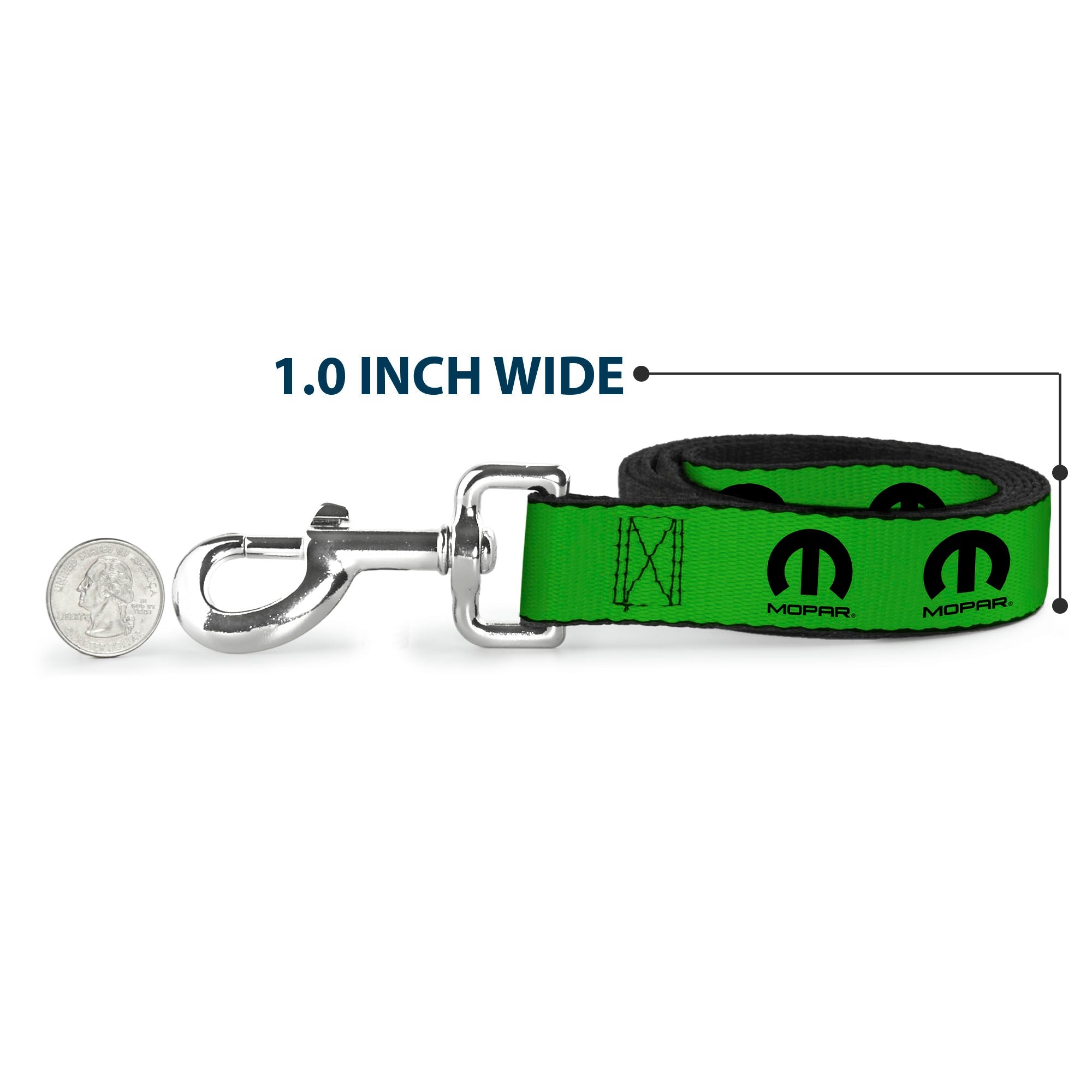 Dog Leash - MOPAR Logo Repeat Green/Black