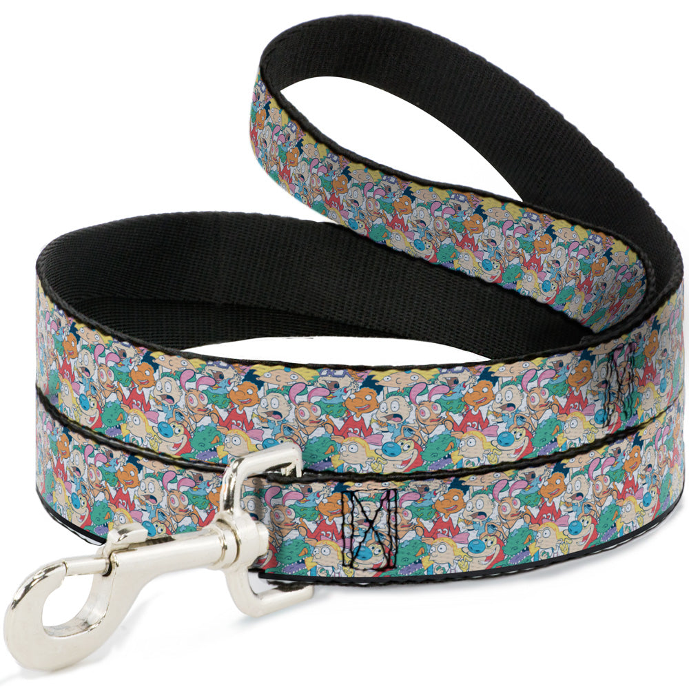 Dog Leash - Nick 90's Rewind 8-Character Mash Up Collage White