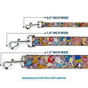 Dog Leash - Nick 90's Rewind Character Mash Up Collage2 Pinks
