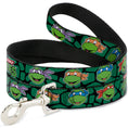 Load image into Gallery viewer, Dog Leash - Classic TEENAGE MUTANT NINJA TURTLES Turtle Faces Black/Green Turtle Shell
