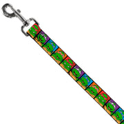 Dog Leash - Classic Teenage Mutant Ninja Turtles Face Blocks Black/Multi Color