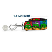 Dog Leash - Classic Teenage Mutant Ninja Turtles Face Blocks Black/Multi Color