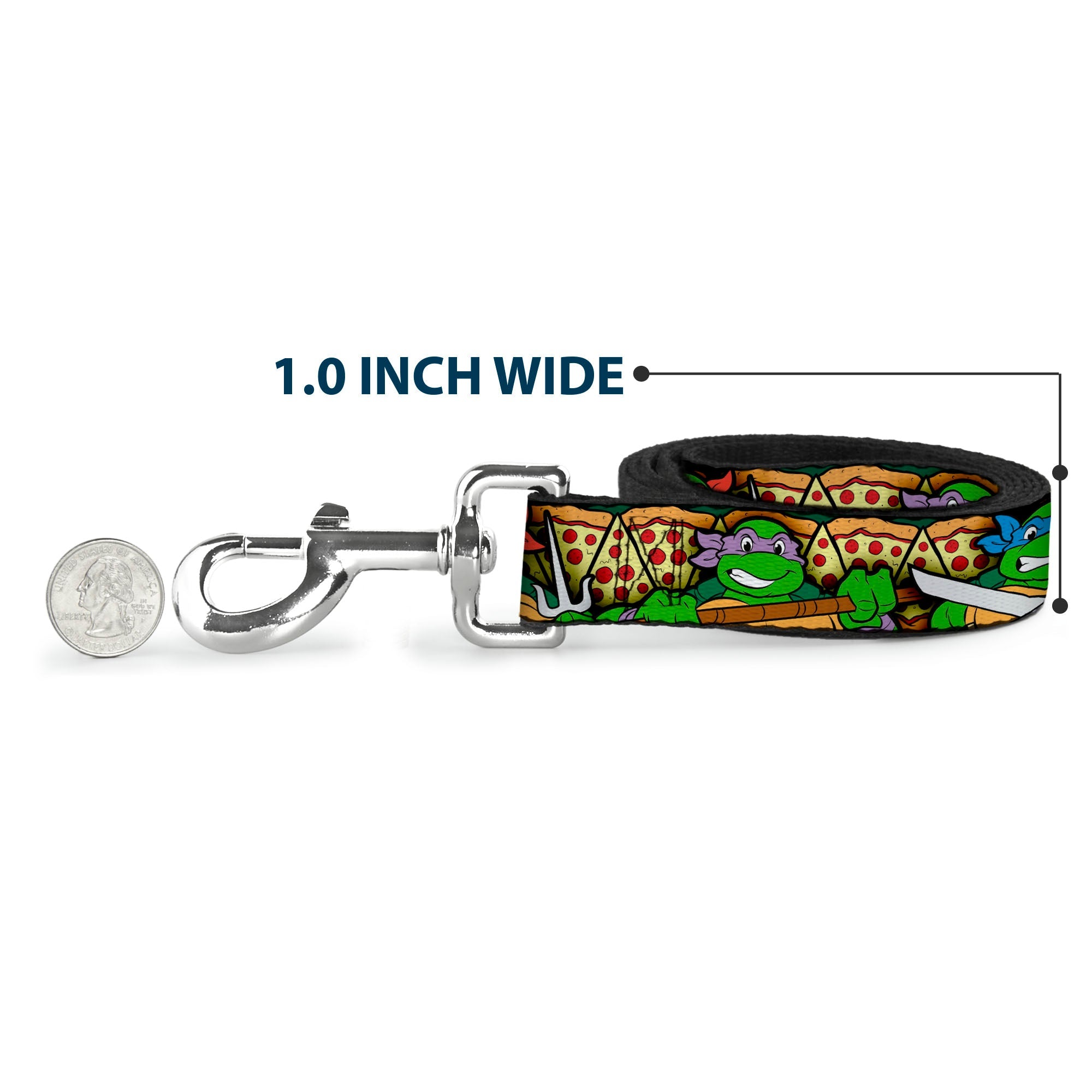 Dog Leash - Classic Teenage Mutant Ninja Turtles Turtle Poses/Pizza Slices
