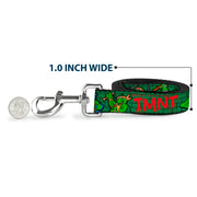 Dog Leash - Classic Teenage Mutant Ninja Turtles Group Pose2/TMNT Green Brick Wall