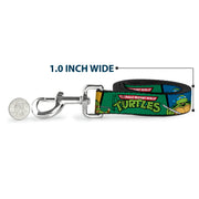 Dog Leash - Classic TEENAGE MUTANT NINJA TURTLES Group Pose3/TMNT Logo Green/Multi Color
