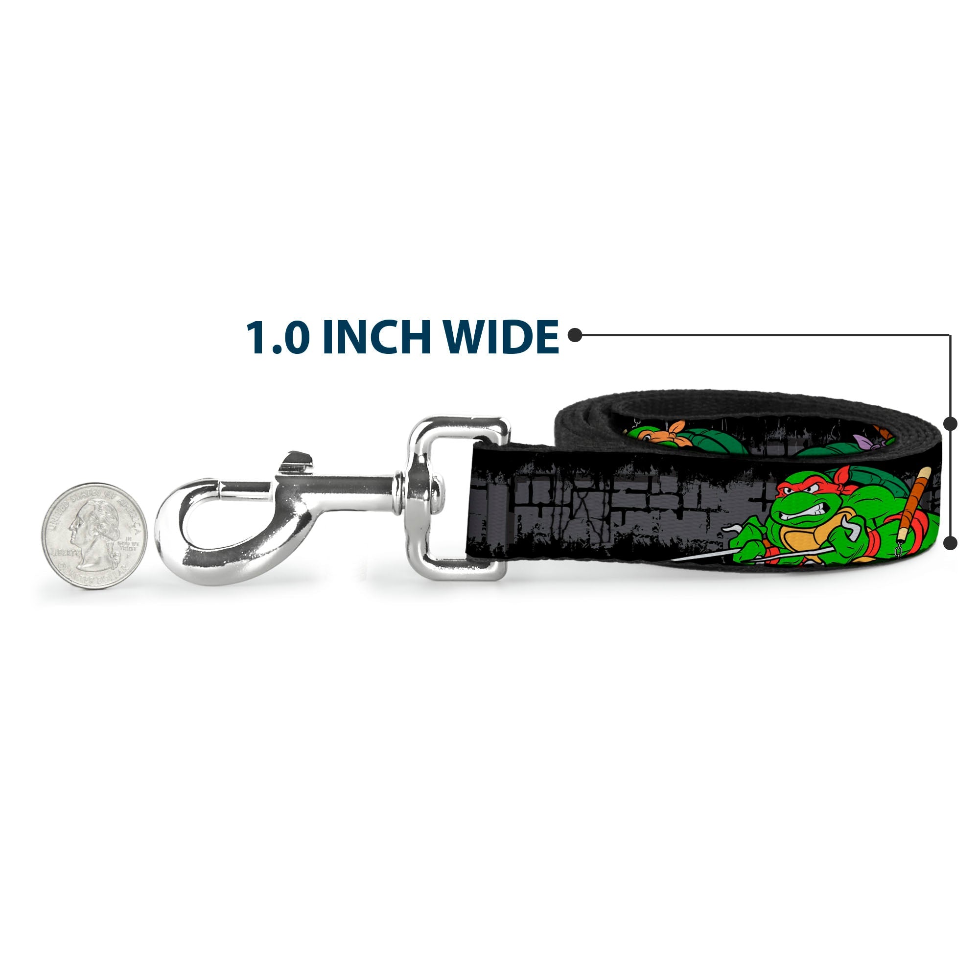 Dog Leash - Classic TEENAGE MUTANT NINJA TURTLES Group Pose4 in Sewer/TMNT Logo
