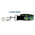 Load image into Gallery viewer, Dog Leash - Classic Teenage Mutant Ninja Turtles Group Faces/TMNT/Ninja Star Black/Green
