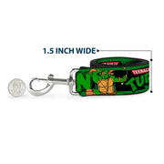 Dog Leash - Classic TEENAGE MUTANT NINJA TURTLES Logo/Group Pose5/LEAN MEAN & GREEN