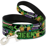 Dog Leash - Classic TEENAGE MUTANT NINJA TURTLES Logo/Group Pose5/LEAN MEAN & GREEN