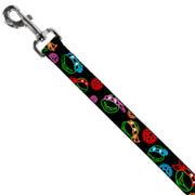 Dog Leash - Classic Teenage Mutant Ninja Turtles Electric Expressions/Turtle Shells Black/Multi Neon