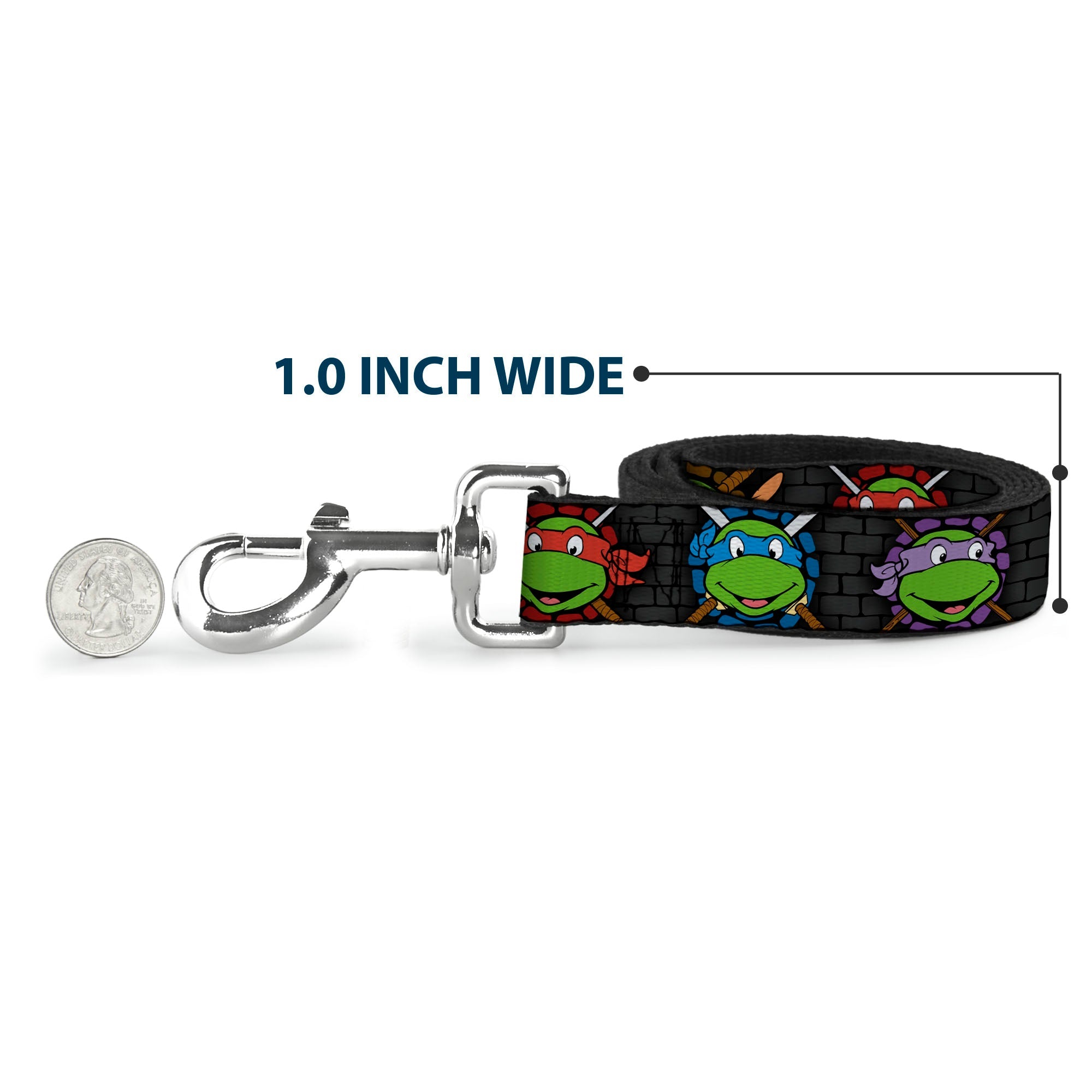 Dog Leash - Classic Teenage Mutant Ninja Turtles Expessions/Battle Gear Gray/Multi Color