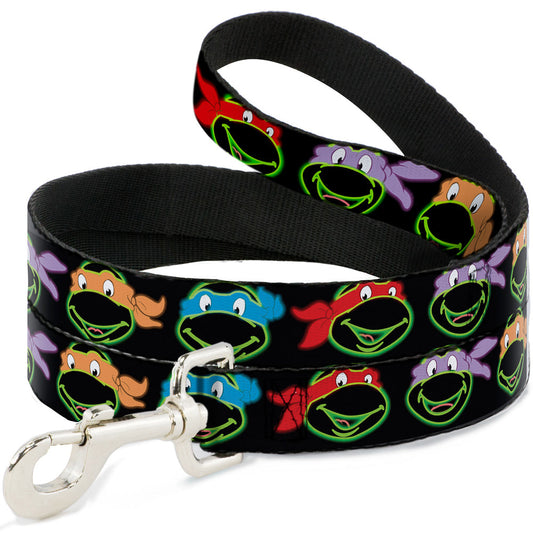 Dog Leash - Classic Teenage Mutant Ninja Turtles Electric Expressions Black/Multi Neon