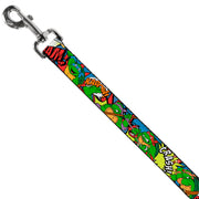 Dog Leash - Classic Teenage Mutant Ninja Turtles Action Poses/Action Bubbles Dots Blues