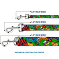 Load image into Gallery viewer, Dog Leash - Classic Teenage Mutant Ninja Turtles Action Poses/Action Bubbles Dots Blues

