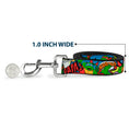 Load image into Gallery viewer, Dog Leash - Classic Teenage Mutant Ninja Turtles Action Poses/Action Bubbles Dots Blues
