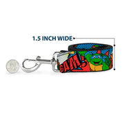 Dog Leash - Classic Teenage Mutant Ninja Turtles Action Poses/Action Bubbles Dots Blues