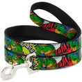Load image into Gallery viewer, Dog Leash - Classic Teenage Mutant Ninja Turtles Action Poses/Action Bubbles Dots Blues
