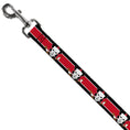 Load image into Gallery viewer, Dog Leash - Casey Jones Baseball & Hockey Stick CLOSE-UP Stripe Black/White/Red
