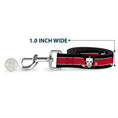 Load image into Gallery viewer, Dog Leash - Casey Jones Baseball & Hockey Stick CLOSE-UP Stripe Black/White/Red
