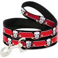 Load image into Gallery viewer, Dog Leash - Casey Jones Baseball & Hockey Stick CLOSE-UP Stripe Black/White/Red
