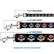Dog Leash - TMNT 4-Turtle Road Rebel Skulls Black