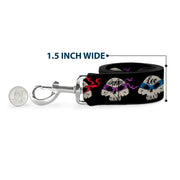 Dog Leash - TMNT 4-Turtle Road Rebel Skulls Black