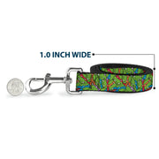 Dog Leash - Teenage Mutant Ninja Turtles Faces Stacked Green/Multi Color