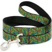 Dog Leash - Teenage Mutant Ninja Turtles Faces Stacked Green/Multi Color