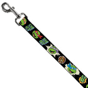 Dog Leash - Teenage Mutant Ninja Turtles Faces and Icons Black/Multi Color