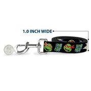 Dog Leash - Teenage Mutant Ninja Turtles Faces and Icons Black/Multi Color
