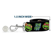 Dog Leash - Teenage Mutant Ninja Turtles Faces and Icons Black/Multi Color