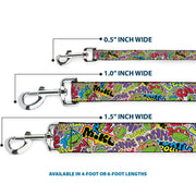 Dog Leash - Teenage Mutant Ninja Turtles Sticker Slaps Collage White/Multi Color