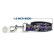 Dog Leash - Teenage Mutant Ninja Turtles Shredder Action Poses Grays/Purple