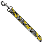Dog Leash - Teenage Mutant Ninja Turtles Shredder Pose and Icons Grays/Yellow