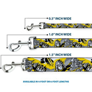 Dog Leash - Teenage Mutant Ninja Turtles Shredder Pose and Icons Grays/Yellow