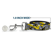 Dog Leash - Teenage Mutant Ninja Turtles Shredder Pose and Icons Grays/Yellow