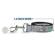Dog Leash - Teenage Mutant Ninja Turtles Expressions Gray