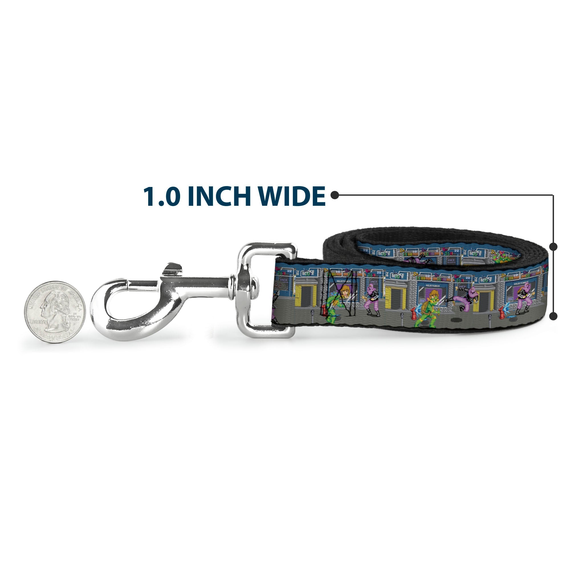 Dog Leash - Teenage Mutant Ninja Turtles Battle Purple Foot Soldier Ninja Video Game Scene Grays