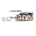 Load image into Gallery viewer, Dog Leash - Cocoa Pebbles Fred Flintstone and Barney Rubble Hugging Pose and Cereal Pebbles Scattered White/Browns
