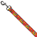 Load image into Gallery viewer, Dog Leash - POST FRUITY PEBBLES Logo and Cereal Pebbles Scattered Red/Multi Color
