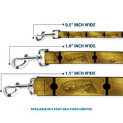 Dog Leash - THE POLAR EXPRESS ROUND TRIP Ticket Black/Golds