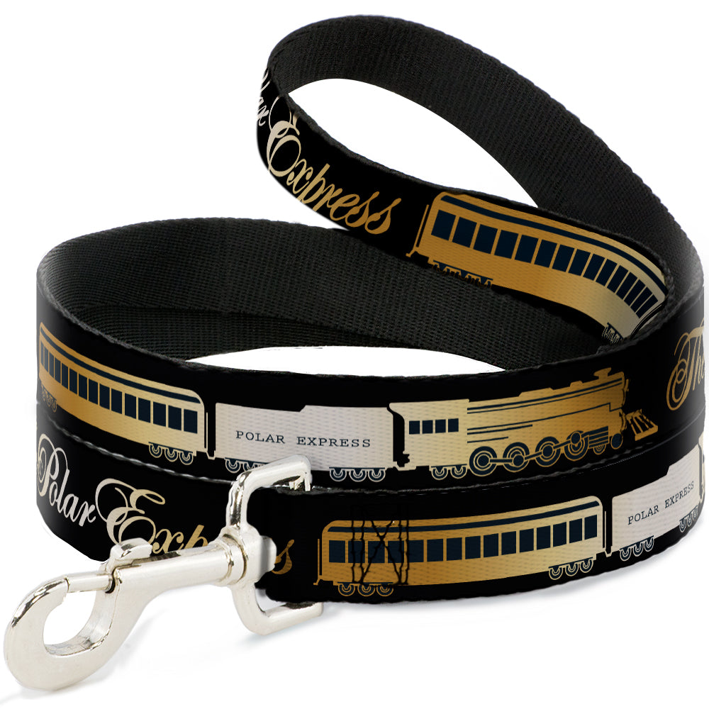 Dog Leash - POLAR EXPRESS Train Cars Black/Golds