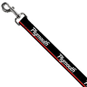 Dog Leash - PLYMOUTH Text/Stripe Black/White/Gray/Red