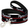Load image into Gallery viewer, Dog Leash - PLYMOUTH Text/Stripe Black/White/Gray/Red
