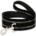 Load image into Gallery viewer, Dog Leash - BARRACUDA Script Stripe/Monogram Black/Gray/Olive/Silver
