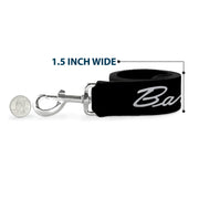 Dog Leash - BARRACUDA Script Logo Black/Silver