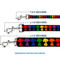 Load image into Gallery viewer, Dog Leash - Peanuts Snoopy Silhoutte Pose Black/Rainbow Multi Color
