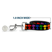 Dog Leash - Peanuts Snoopy Silhoutte Pose Black/Rainbow Multi Color