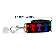 Dog Leash - Peanuts Snoopy Silhoutte Pose Black/Rainbow Multi Color