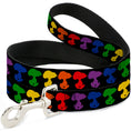 Load image into Gallery viewer, Dog Leash - Peanuts Snoopy Silhoutte Pose Black/Rainbow Multi Color
